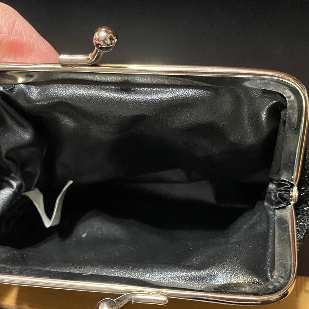 Vintage Black Sequin Change purse